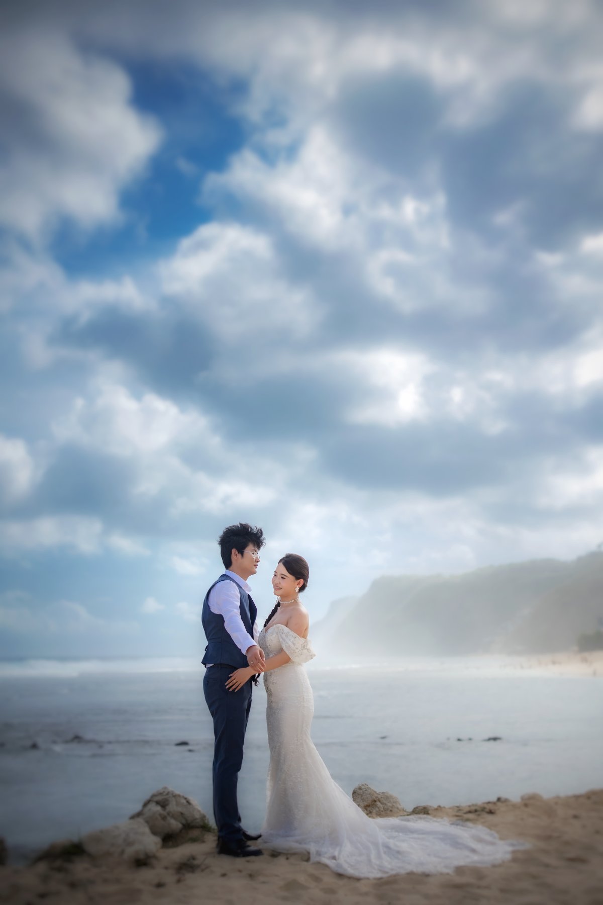 Pre-wedding couple portrait shot at golden hour in Dubai by WeddingClickz